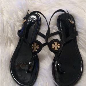 Black patent sandals. Mint condition